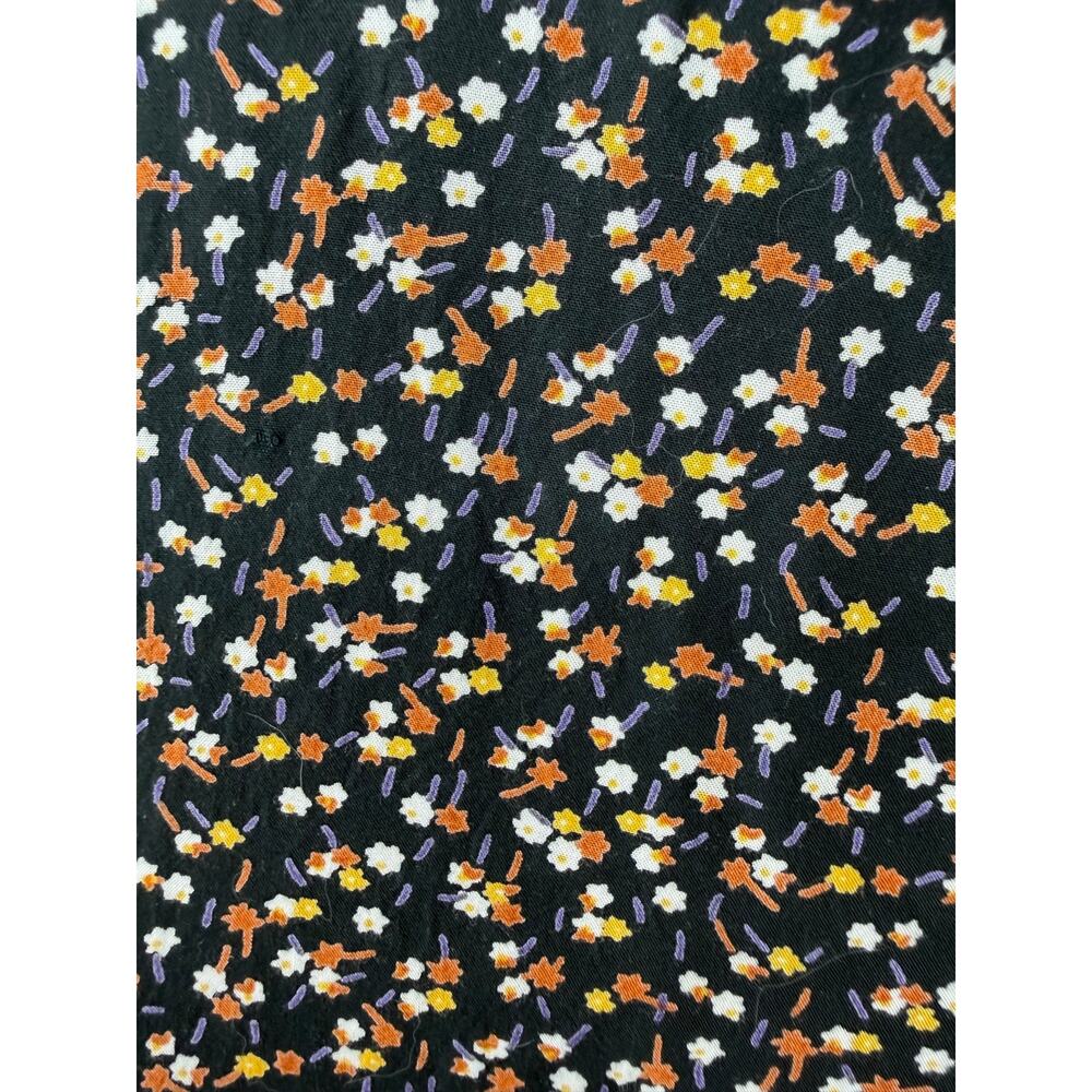Madewell Womens M Bubble Sleeve Button-Front Midi Dress in Adorable Ditsy Black - Picture 12 of 16